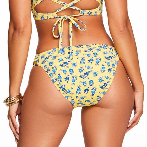 Jessica Simpson Yellow/Blue Floral Delight Swim Bottoms NWT - Picture 4 of 9